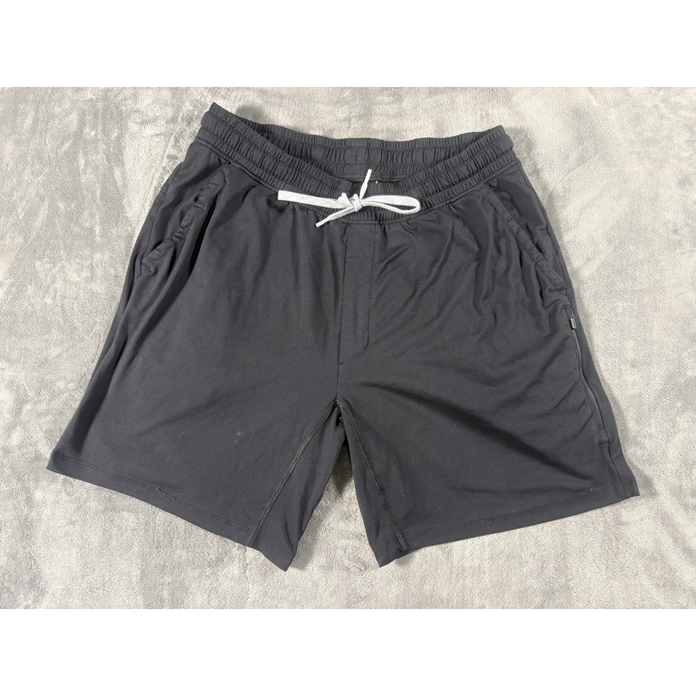 All in Motion Mens Athletic Shorts Size M Black Solid Drawstring Zipper Pocket